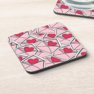 Dessous-de-verre Les coeurs de Valentine sur des enveloppes