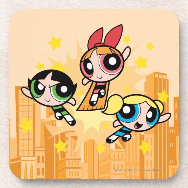 Dessous-de-verre Les Filles Powerpuff Sauvent La Journée (Devant)