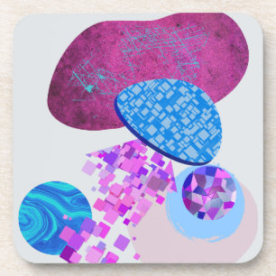Dessous-de-verre Les Formes Modernes Purple Et Cyan