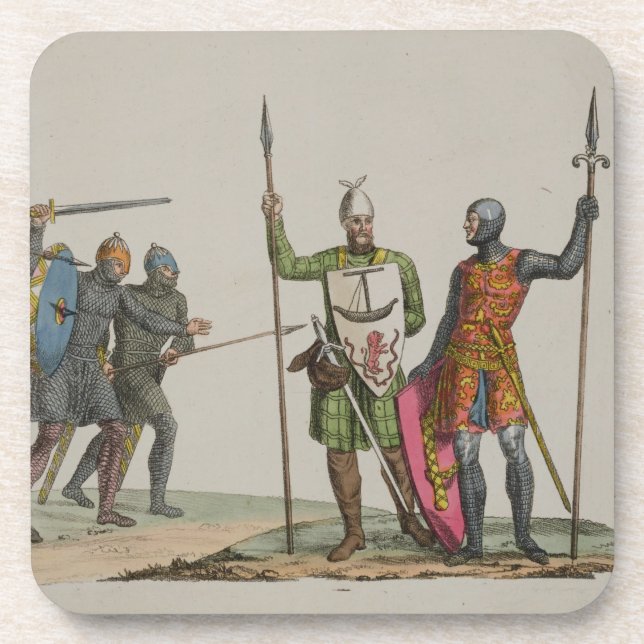 Dessous-de-verre Les guerriers anglo-saxons, plaquent 14 'de (Devant)