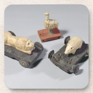 Dessous-de-verre Les jouets des enfants : un hérisson, un lion et