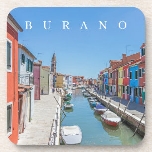 Dessous-de-verre Les maisons côté canal de Burano vue dessous de ve