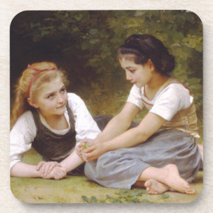 Dessous-de-verre Les Noisettes : Jeunes Filles ramassant des noiset