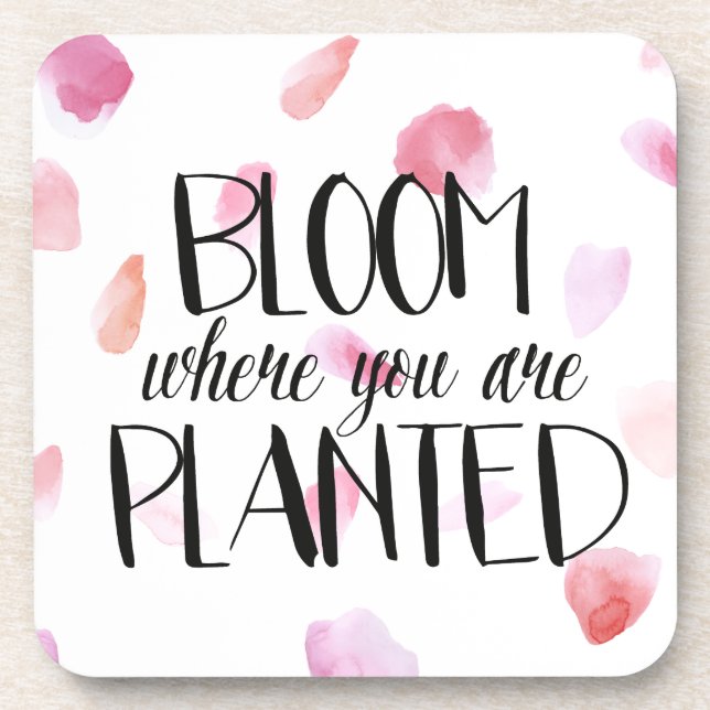 Dessous-de-verre Les pétales Roses romantiques fleurissent (Devant)