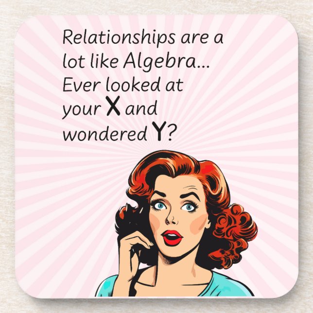 Dessous-de-verre Les relations sont comme Algebra Funny Quip (Devant)
