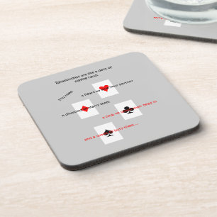 Dessous-de-verre 'Les relations sont comme un jeu de cartes...'