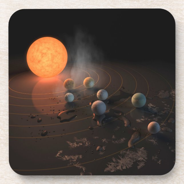 Dessous-de-verre Les Sept Planètes De Trappist-1 En Orbite Autour D (Devant)