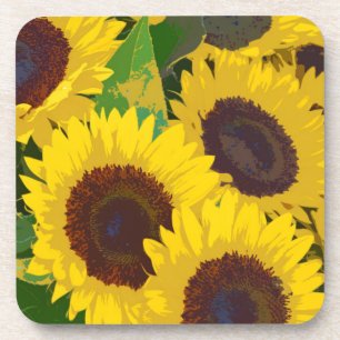Dessous-de-verre Les tournesols d'été jaunes