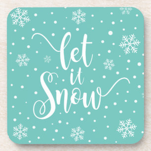 Dessous-de-verre Let It Snow Christmas Calligraphy Coaster