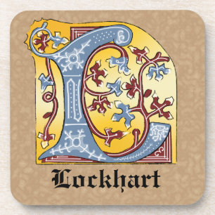 DESSOUS-DE-VERRE LETTRE BLEUE MOYENNE ET ROUGE LIGNE L