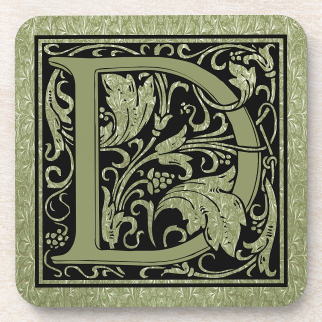 Dessous-de-verre Lettre D Première Lettre Monogramme (Devant)