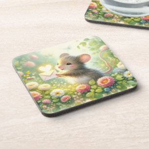 Dessous-de-verre Lettre d'amour de souris de cottage Prairie
