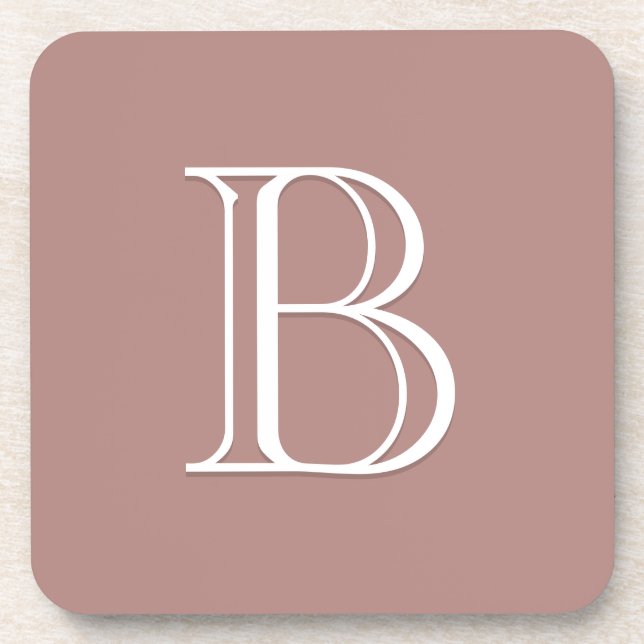 Dessous-de-verre Lettre initiale de monogramme Rose Foncé Neutre (Devant)