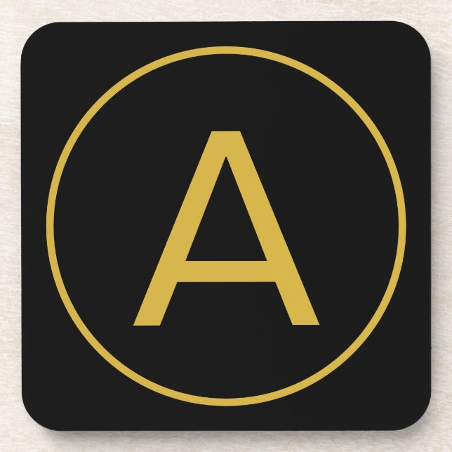 Dessous-de-verre LETTRE INITIALE MONOGRAPHIQUE ÉLÉGante OR COULEUR  (Devant)