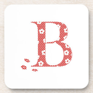 Dessous-de-verre LETTRE Motif Fleur B (rouge)