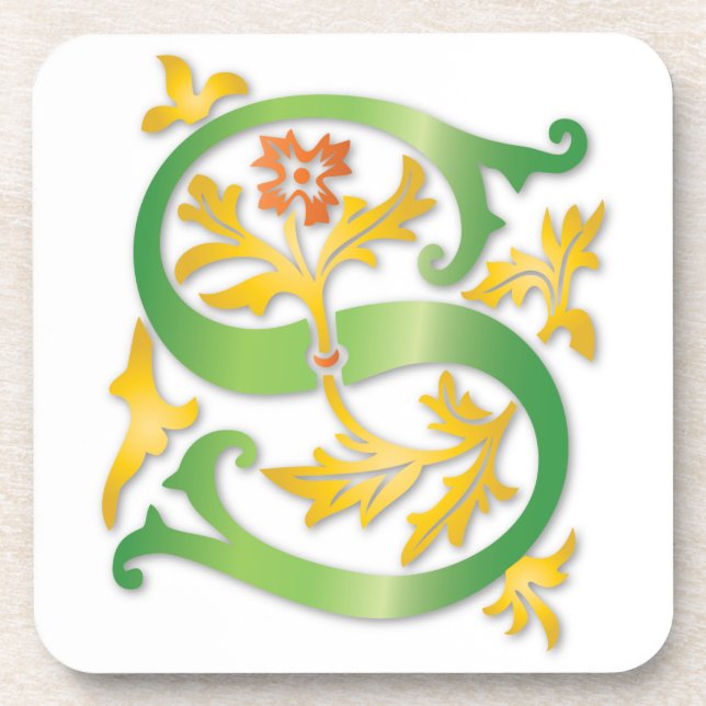 Dessous-de-verre Lettre S Monogram Fleur de lis (Devant)