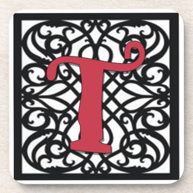 Dessous-de-verre Lettres d'amour "T" (Devant)