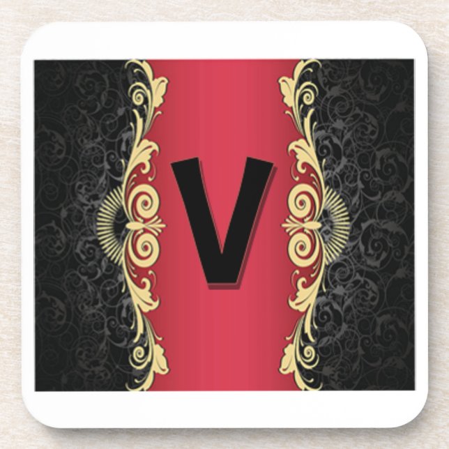 Dessous-de-verre Lettres d'amour "V" (Devant)