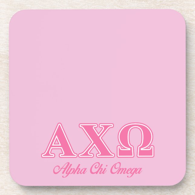 Dessous-de-verre Lettres roses Alpha Chi Omega (Devant)