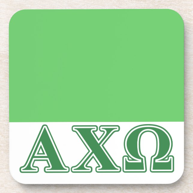 Dessous-de-verre Lettres Vertes Alpha Chi Omega (Devant)