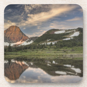 Dessous-de-verre Lever de soleil et reflet, Glacier National Park,