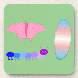 Dessous-de-verre LGBTQIA Transgenre Fierté Caterpillar to Butfly