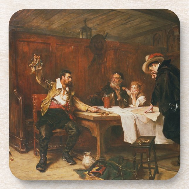 Dessous-de-verre L'histoire du Buccaneer (huile sur la toile) (Devant)