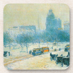 Dessous-de-verre L'Hiver à Union Square par Frederick Childe Hassam
