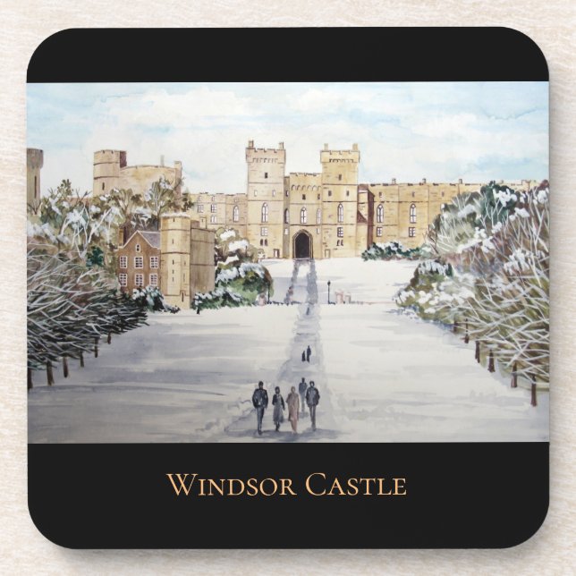 Dessous-de-verre L'hiver au château de Windsor par Farida Greenfiel (Devant)
