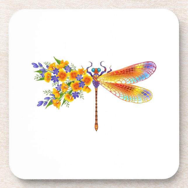Dessous-de-verre Libellule Fleur Jaune (Devant)