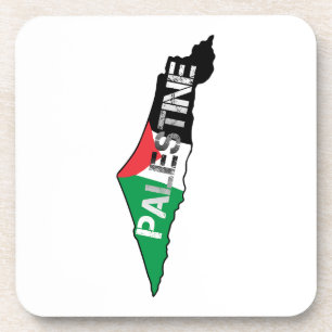 Dessous-de-verre Libérez la Palestine Drapeau sur la carte Palestin