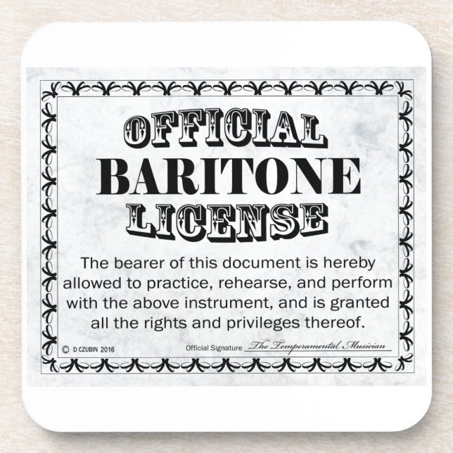 Dessous-de-verre Licence Baritone (Devant)