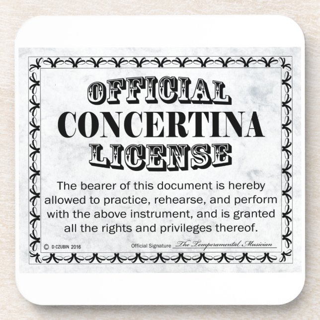 Dessous-de-verre Licence Concertina (Devant)