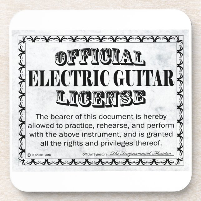 Dessous-de-verre Licence de guitare électrique (Devant)