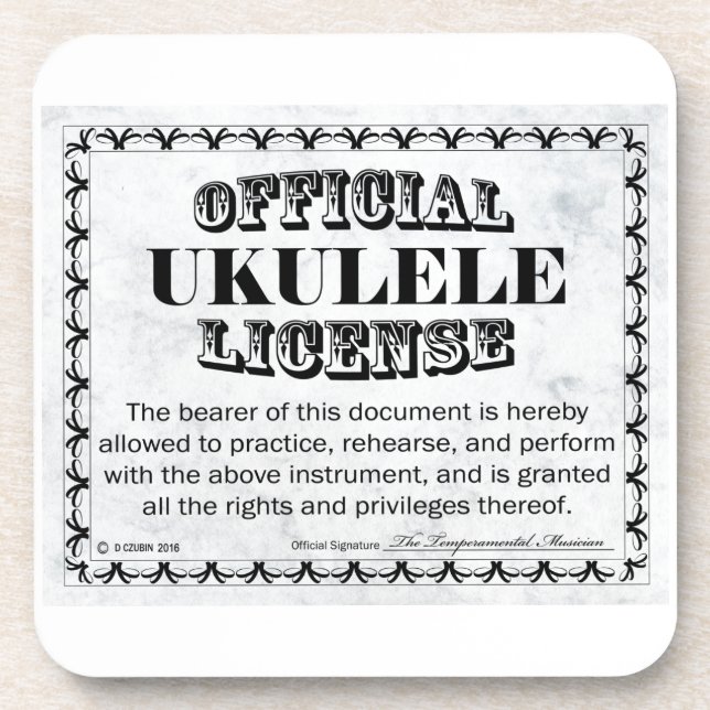 Dessous-de-verre Licence Ukulele (Devant)