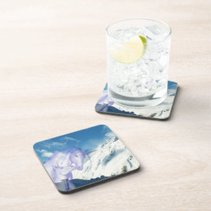 Dessous-de-verre Licorne de la Montagne enneigée Pause Douce