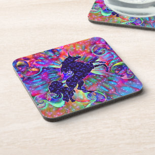 Dessous-de-verre LICORNE DE L'UNIVERS multicolore