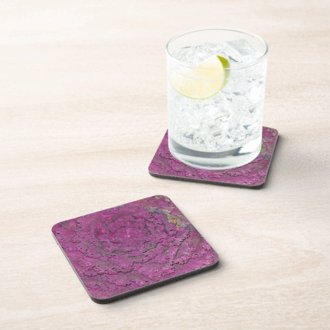 Dessous de verre (liège) avec chou violet (Côté Droit)