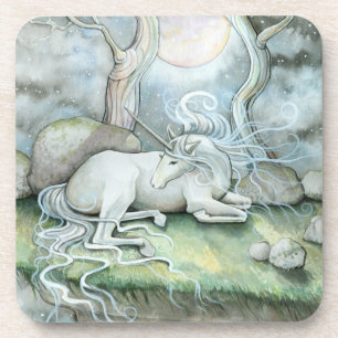 Dessous-de-verre Lieu de Paix Art Aquarelle Licorne Fantaisie