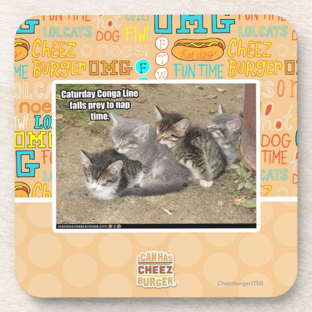Dessous-de-verre Ligne Caturday Conga (Devant)