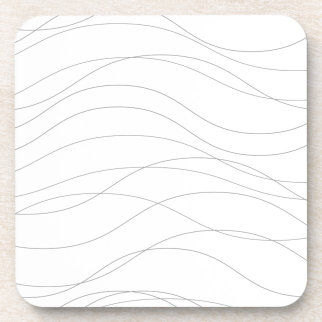 Dessous-de-verre Lignes graphiques ondulées modernes, simples, chic (Devant)