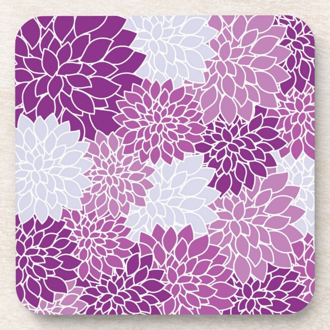 Dessous-de-verre Lilac Dahlia violet rétro (Devant)