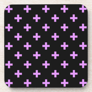 Dessous-de-verre Lilac polka croise sur noir