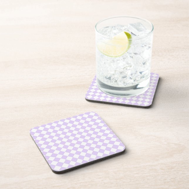 Dessous-de-verre Lilac Purple Diamond Checkered pattern (Côté Droit)