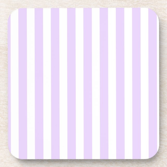 Dessous-de-verre Lilac violet et blanc bonbons rayures (Devant)