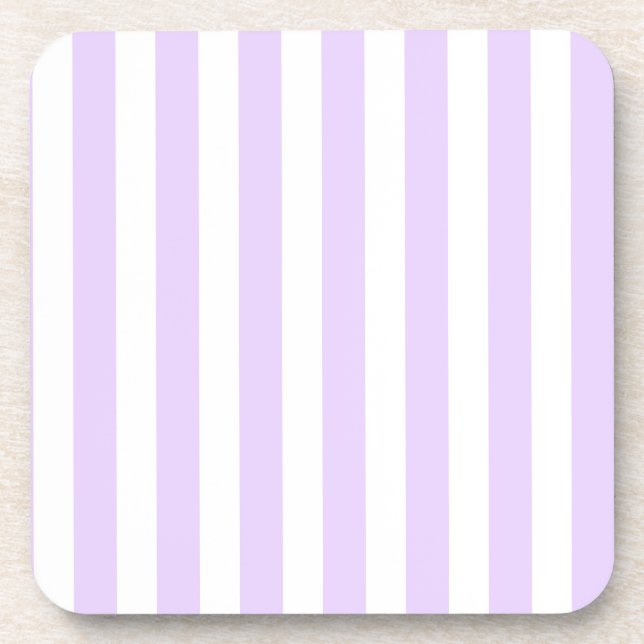 Dessous-de-verre Lilac violet et blanc bonbons rayures (Devant)