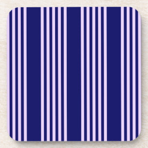 Dessous-de-verre Lilac violet et bleu marine cinq bandes motif