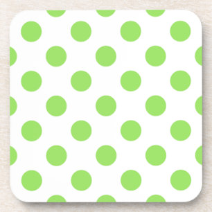 Dessous-de-verre Lime et pois blancs