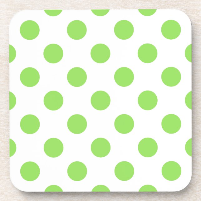 Dessous-de-verre Lime et pois blancs (Devant)