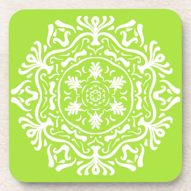 Dessous-de-verre Lime Mandala (Devant)